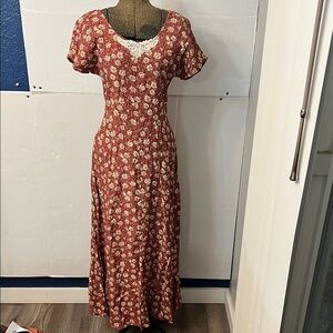 ALL THAT JAZZ VINTAGE 80’s/90’s FLORAL LACE MAXI DRESS SMALL
